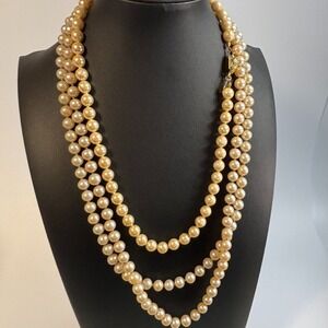Vintage Pearl Necklaces Lot Multi Strand 22 inch  14 Inch Signed‎ Carolee